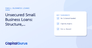 Small business owner comparing unsecured and secured loan documents in an office