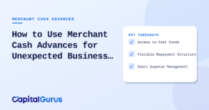 Small business owner reviewing unexpected expenses with an advisor offering funding options