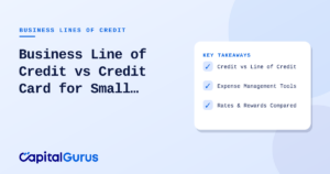 Small business owner comparing a business credit card and a business line of credit at their desk