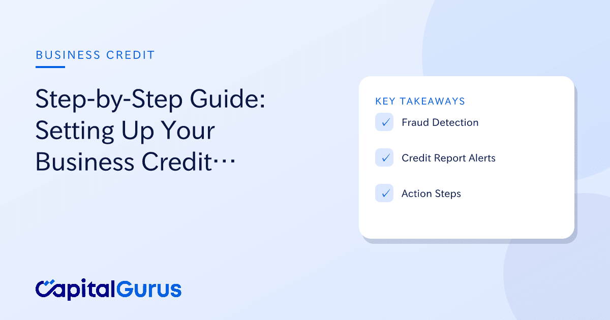 Small business owner examining business credit dashboard with monitoring tools